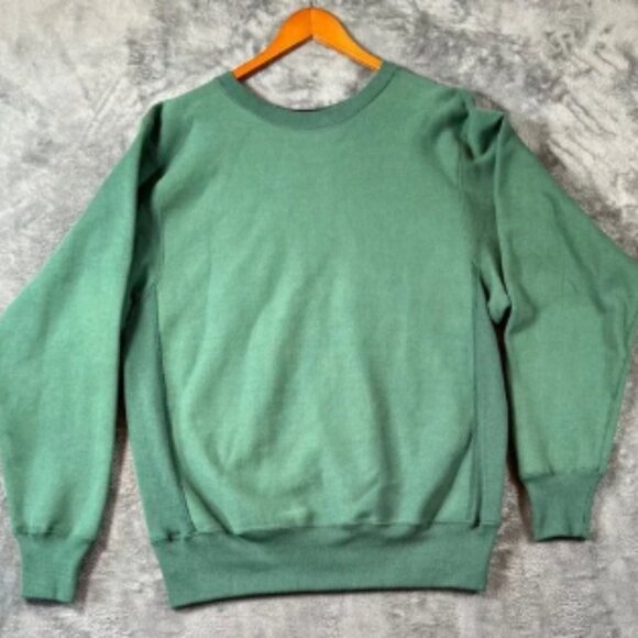 Warehouse Co Sweatshirt Mens Large Green Crewneck Heavy Weight Made in Japan - Picture 1 of 8